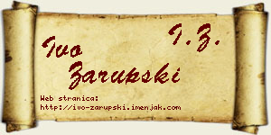 Ivo Zarupski vizit kartica